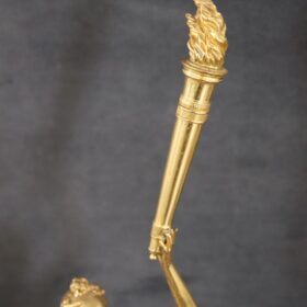 20th Century Italian Gilt Bronze Pair of Figures Sculptures