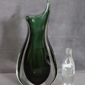 Italian Murano Artistic Glass Large Vase by Flavio Poli for Seguso, 1960s