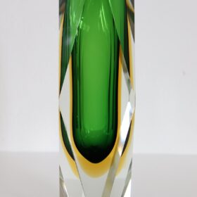 Italian Murano Art Glass Tall Vase by Flavio Poli, 1960s with Original Label