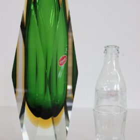 Italian Murano Art Glass Tall Vase by Flavio Poli, 1960s with Original Label