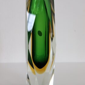 Italian Murano Art Glass Tall Vase by Flavio Poli, 1960s with Original Label