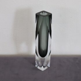 Italian Smoky Grey Art Glass Vase, Flavio Poli for A. Mandruzzato, 1960s