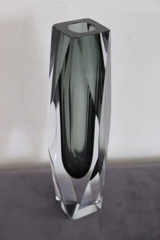 Smoky Grey Glass Vase - Full Detail - Styylish