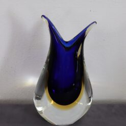 Murano Blue and Yellow Vase - Front - Styylish