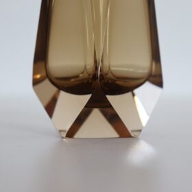 Italian Murano Art Glass Small Vase in Smoky Amber Color, Mandruzzato 1960s