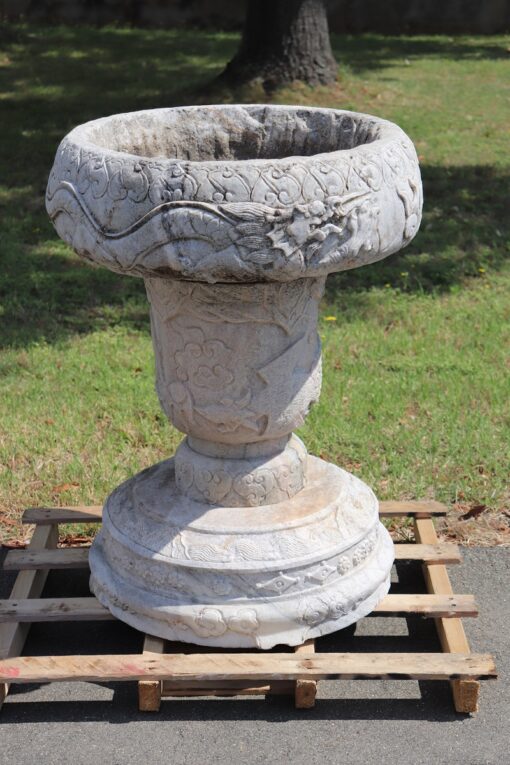 Carrara Marble Garden Vase - Full Detail - Styylish