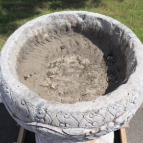 Italian Outdoor and Garden Vase in White Hand-Carved Carrara Marble