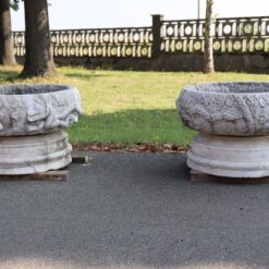 Pair of Marble Garden Vases - Set of Two Outside - Styylish