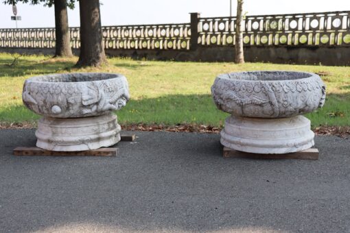 Pair of Marble Garden Vases - Set of Two Outside - Styylish