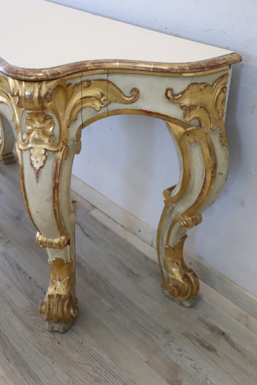 Gilded Wood Console Table - Side Details - Styylish