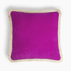 Happy Pillow 40 Velvet Lilac with Ivory Fringes