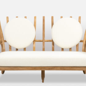 Guillerme & Chambron Bench in Blond Oak, 1970s