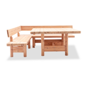 Rainer Daumiller Bench Set with Table in Larch, 1980s