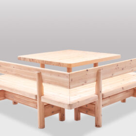 Rainer Daumiller Bench Set with Table in Larch, 1980s