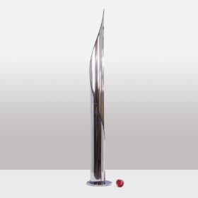 Stilnovo Polished Stainless Steel Floor Lamp, 1970s