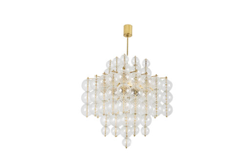 Chandelier Blown Glass Gilded Brass - Styylish