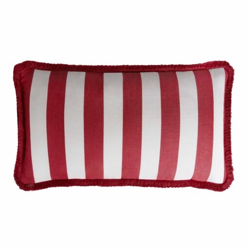 Couple Striped Happy Pillow White & Red - Pillow Profile - Styylish