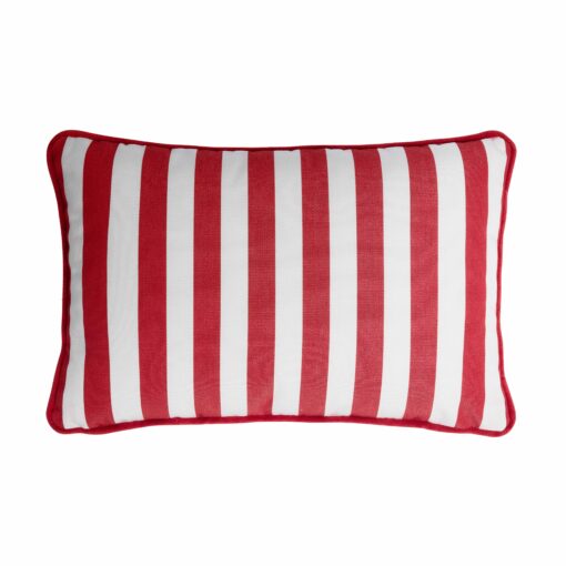 Couple Striped Happy Pillow White & Red - Pillow Detail - Styylish