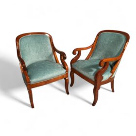 Pair of Biedermeier Barrel Chairs, 1820