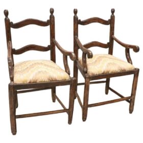 Set of 2 Antique Armchairs, 18th Century