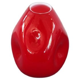 20th Century Italian Design Murano Artistic Glass Red Vase