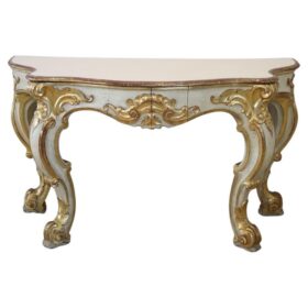 Italian Baroque Style Lacquered and Gilded Wood Console Table