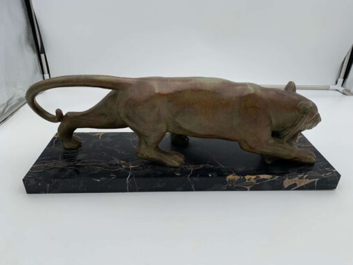 Solid Bronze Panther Sculpture - Patina Side Detail - Styylish