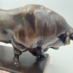 Art Deco Bull Sculpture - Patina Detail - Styylish