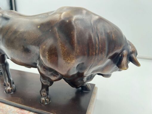 Art Deco Bull Sculpture - Patina Detail - Styylish