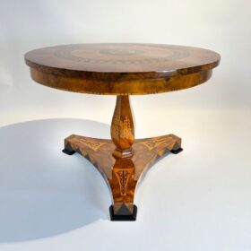 Neoclassical Round Biedermeier Center Table, Germany circa 1830