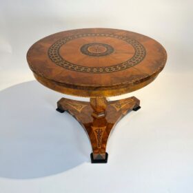 Neoclassical Round Biedermeier Center Table, Germany circa 1830