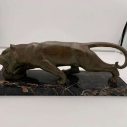 Solid Bronze Panther Sculpture - Full Profile - Styylish