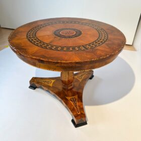 Neoclassical Round Biedermeier Center Table, Germany circa 1830