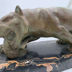 Solid Bronze Panther Sculpture - Front Detail - Styylish