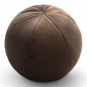 Velvet Ball Cushion Brown