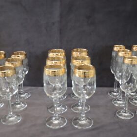 Set of 18 Classical Crystal Glasses