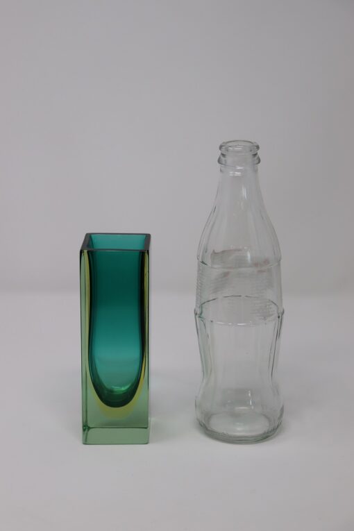 Seguso Murano Glass Vase- full view next to bottle- Styylish