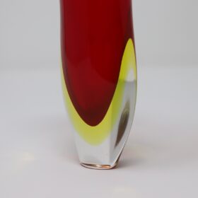 Art Glass Ruby Red Small Vase by Flavio Poli for Seguso, Murano Italy 1960s