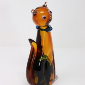 Cat Sculpture in Murano Art Glass