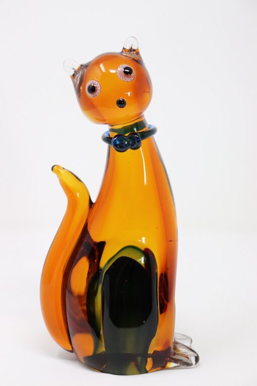 Cat Sculpture Murano Glass - Front Full - Styylish