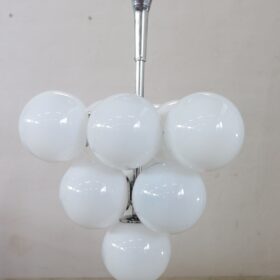 Space Age Chandelier in Chrome and Glass, 1960s