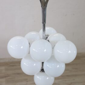 Space Age Chandelier in Chrome and Glass, 1960s