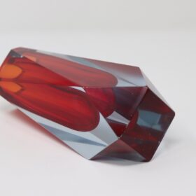 Red Art Glass Vase, Flavio Poli for A. Mandruzzato, Murano 1960s