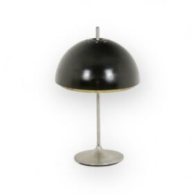 Vintage Mushroom-Shaped Lamp in Brushed Stainless Steel, 1970s