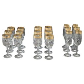 Set of 18 Classical Crystal Glasses