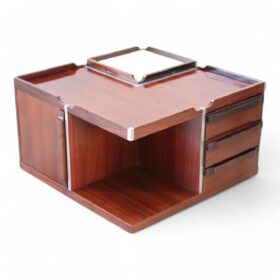 Mid-century Italian Wooden Square Storage Coffee Table