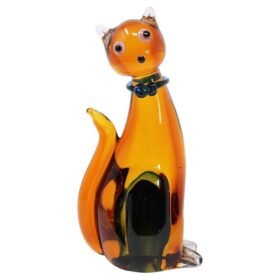 Cat Sculpture in Murano Art Glass