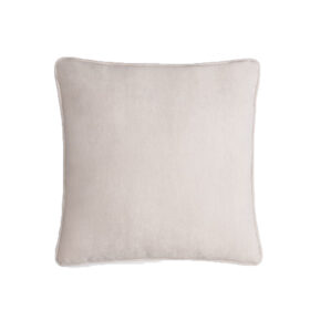 Happy Frame White Velvet Cushion With White Piping