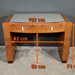 Small Desk in Amboyna Burl - Measurements - Styylish