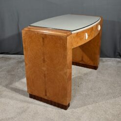 Small Desk in Amboyna Burl - Side Wood Detail - Styylish